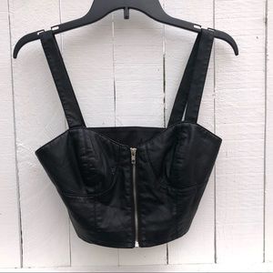 Black Leather Crop Top 🖤🖤 NB01X